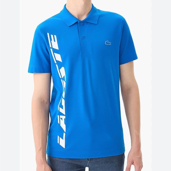 Lacoste Men’s Regular Fit Movement Printed Polo Shirt Bright Royal Blue Large - Picture 2 of 9